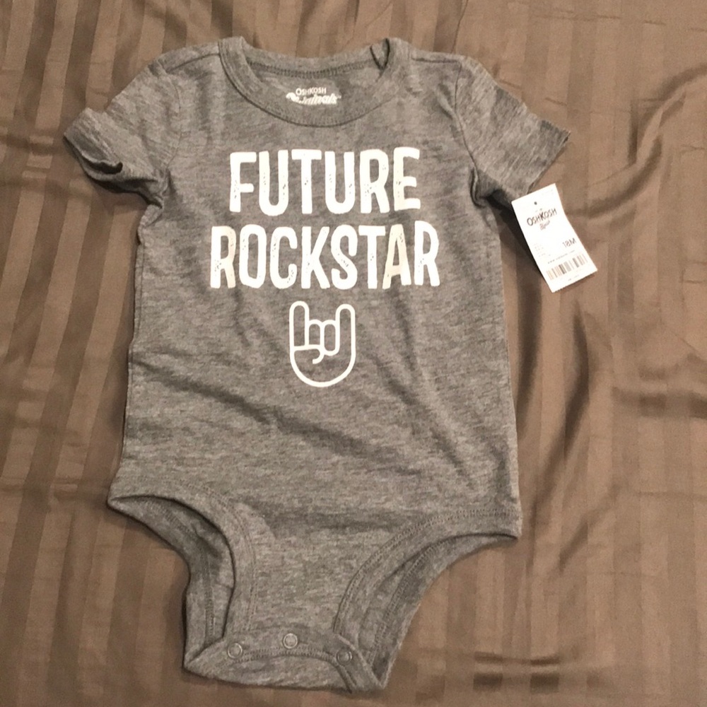 Grey Osh Kosh onesie bodysuit “Future Rockstar”
